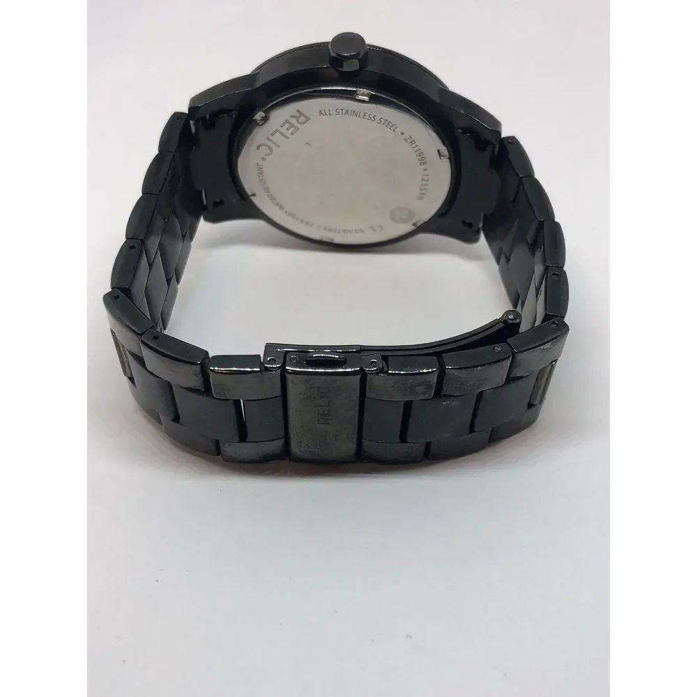 Relic ZR11998 Men Grey Stainless Steel Analog Grey Dial Quartz Wrist Watch HO163